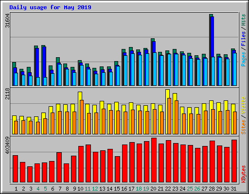 Daily usage for May 2019