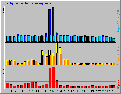 Daily usage for January 2023