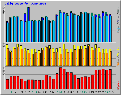 Daily usage for June 2024