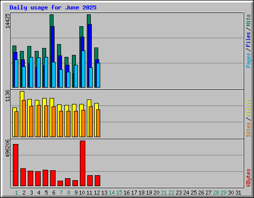 Daily usage for June 2025