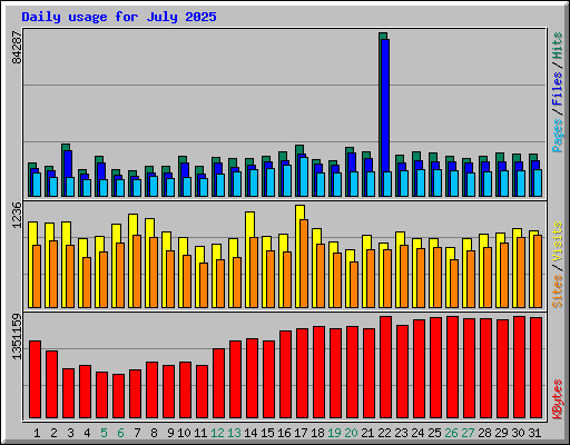 Daily usage for July 2025