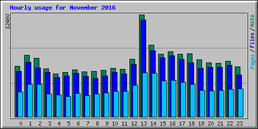 Hourly usage for November 2016