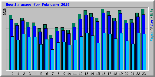 Hourly usage for February 2018