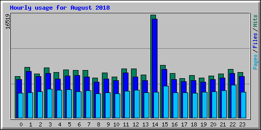 Hourly usage for August 2018