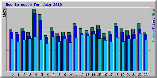 Hourly usage for July 2019