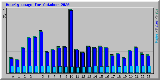 Hourly usage for October 2020