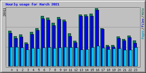 Hourly usage for March 2021