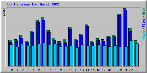 Hourly usage for April 2021
