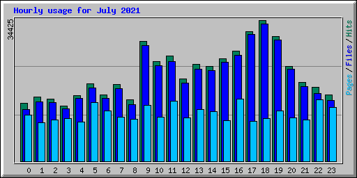 Hourly usage for July 2021