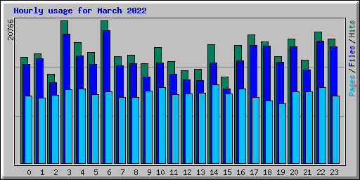 Hourly usage for March 2022