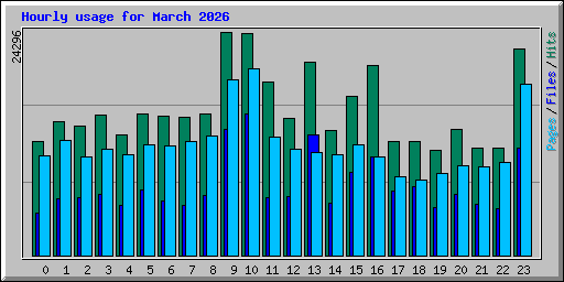 Hourly usage for March 2026